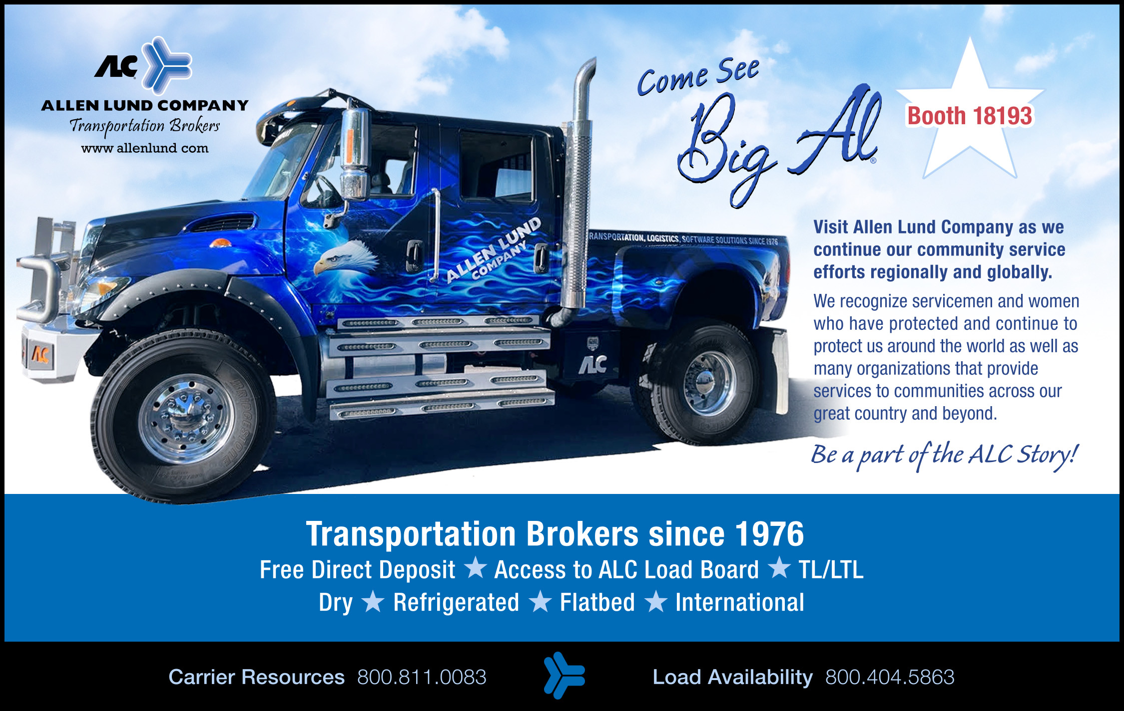 ALC will be exhibiting with Big Al at the Mid-America Trucking Show 2024 | Booth 18193